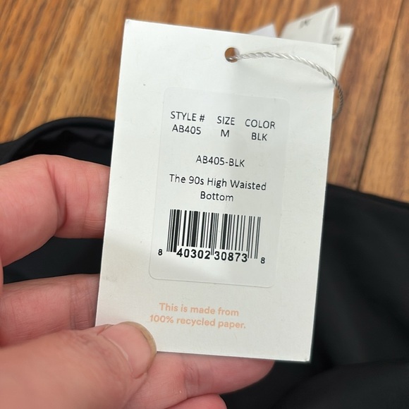 Andie Bikini Set Bonita Top 90s High Waisted Bottom Leopard Black M-DD NWT - Picture 3 of 13